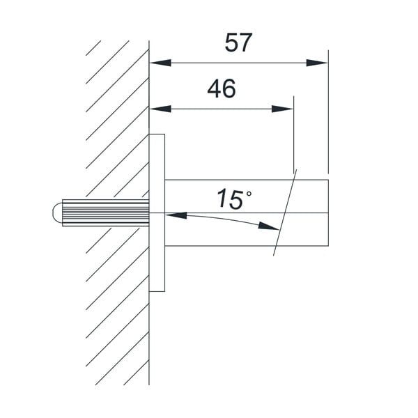 Uchwyt na słuchawkę prysznicową z mosiądzu w kolorze srebra z połyskiem Jumper – Sapho-image-3