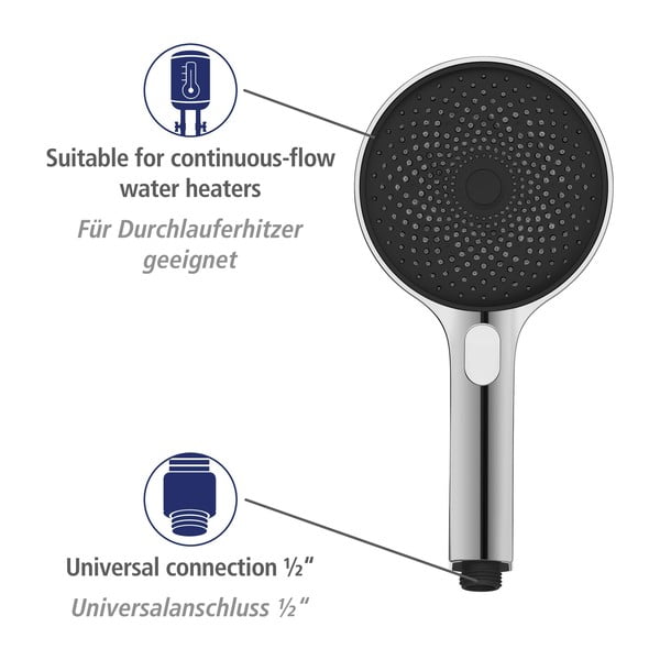 Zestaw prysznicowy ze stali nierdzewnej w kolorze błyszczącego srebra 120 cm Soft Water – Wenko-image-4