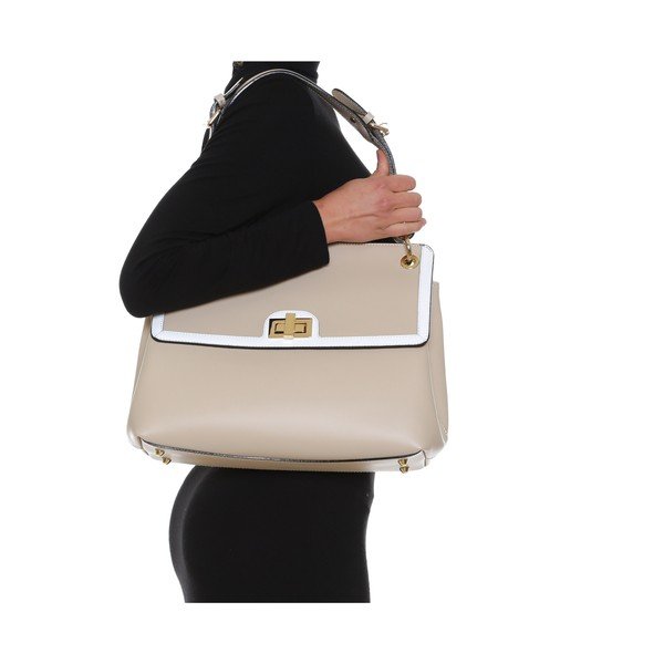 Torebka skórzana Anna Luchini 3043 Beige-image-4
