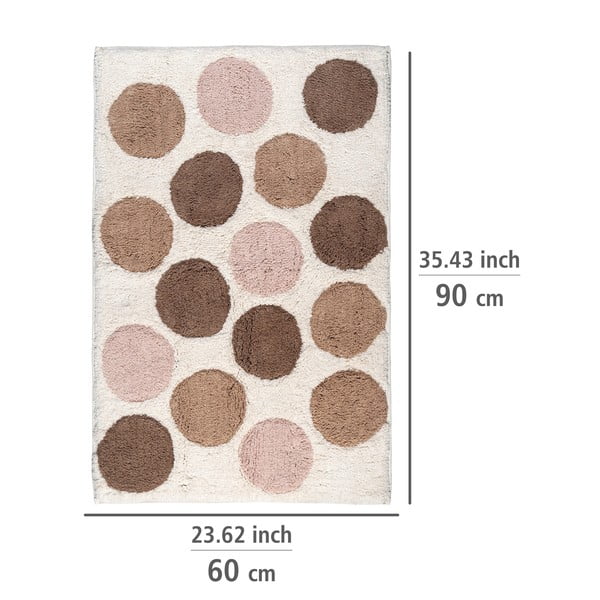 Brązowo-beżowy dywanik łazienkowy z bio bawełny 60x90 cm Tibet – Wenko-image-4