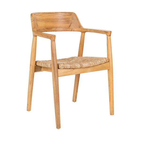 Krzesło z podłokietnikami z litego drewna w naturalnym kolorze Getafe – House Nordic