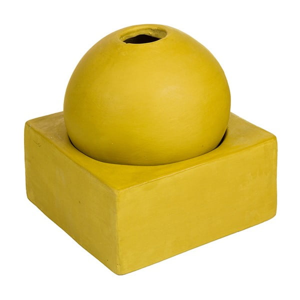 Żółty świecznik terakotowy Santiago Pons Curry, wysokość 20 cm