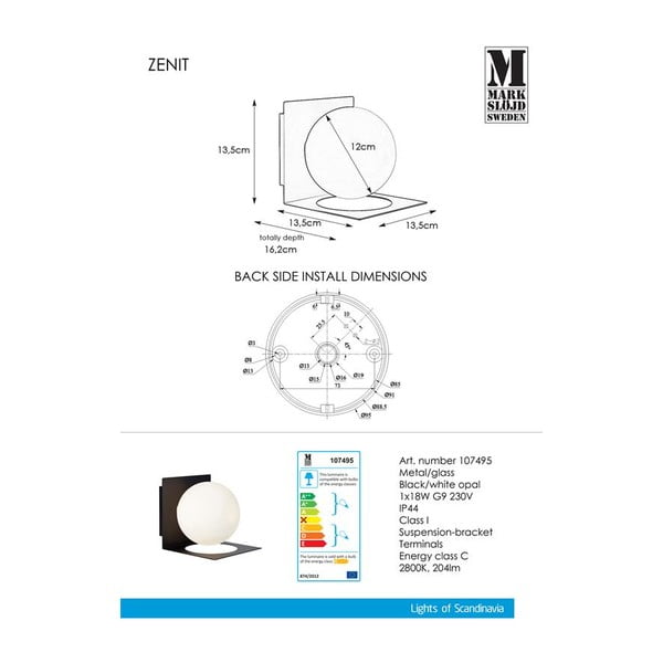 Czarny kinkiet Markslöjd Zenit-image-3