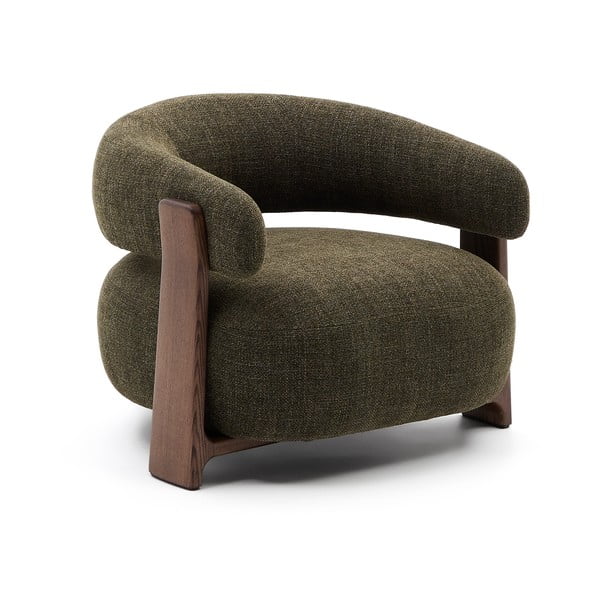 Zielony fotel z tkaniny szenilowej Granite – Kave Home