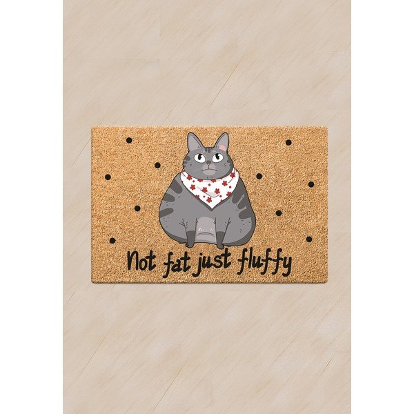 Podkładka pod miskę dla kota Petpetite Not Fat Just Fluffy, 60 x 40 cm-image-1
