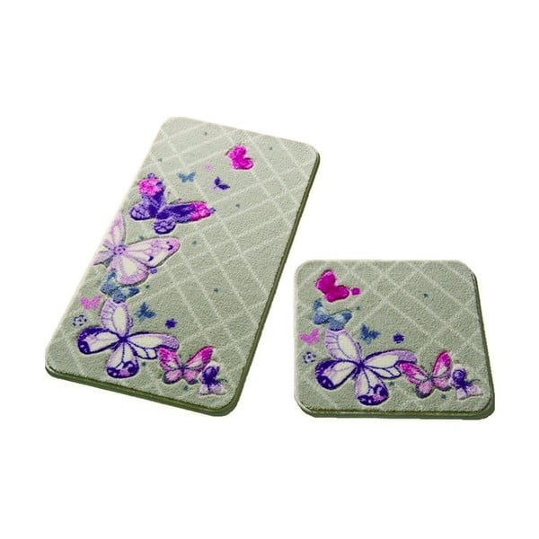 Zestaw 2 dywaników łazienkowych Confetti Bathmats Butterfly Plaid