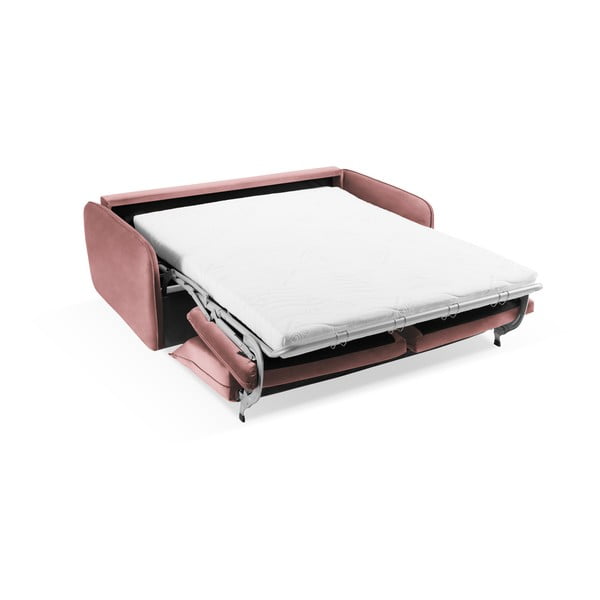 Różowa aksamitna rozkładana sofa 214 cm Vienna – Cosmopolitan Design-image-4