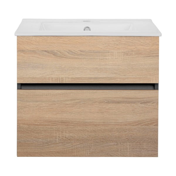 Wisząca szafka bez umywalki w dekorze dębu 60x52 cm Wisla – Støraa-image-2