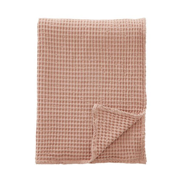 Szaroróżowy bawełniany koc 150x200 cm Jaipur Chunky Waffle – Pineapple Elephant