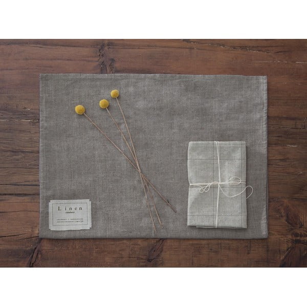 Zestaw 4 serwetek tekstylnych z domieszką lnu Really Nice Things Grey Lines, 43x43 cm-image-3