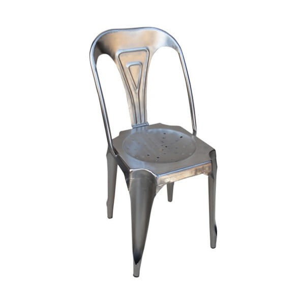 Szare metalowe krzesło Antic Line Chaise