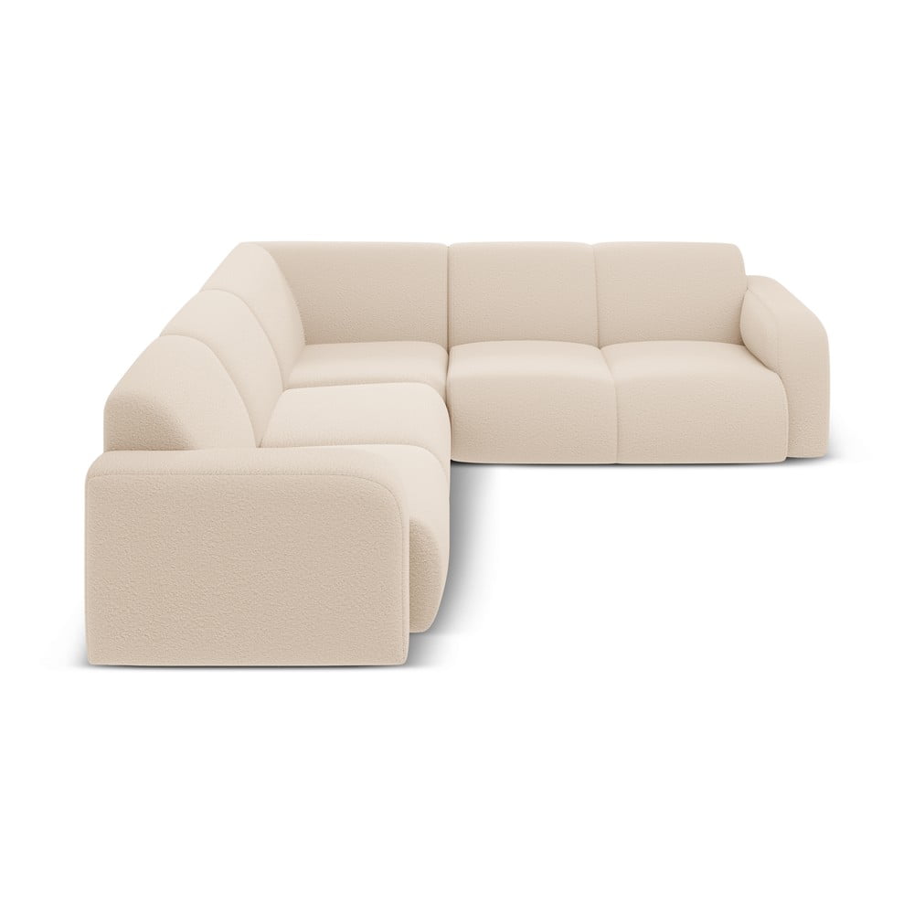 Beżowy narożnik z materiału bouclé (strona zmienna/w kształcie litery L) Molino – Micadoni Home