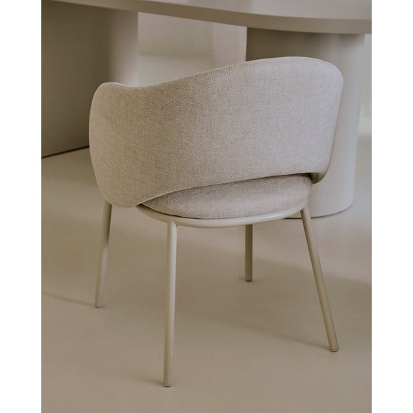 Kremowy tapicerowany fotel jadalniany Maina – Kave Home-image-2