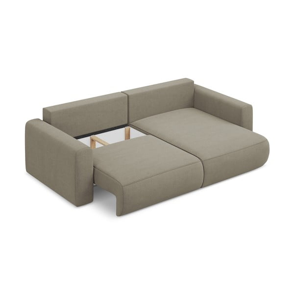 Jasnobrązowy rozkładany/ze schowkiem narożnik (prawostronny/z szezlongiem) Kapua – Makamii-image-4
