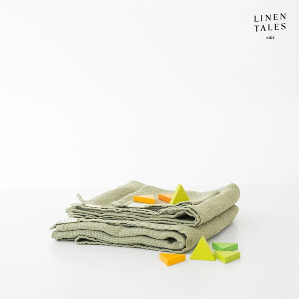 Jasnozielony lniany ręcznik dziecięcy 45x90 cm – Linen Tales