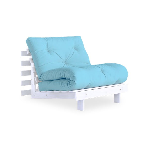 Fotel rozkładany Karup Design Roots White/Light Blue