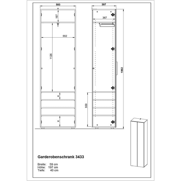 Szafa szara 59x197 cm Genova – Germania-image-3
