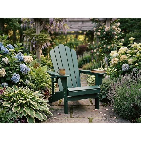 Zielony plastikowy fotel ogrodowy Adirondack – Bonami Selection-image-1