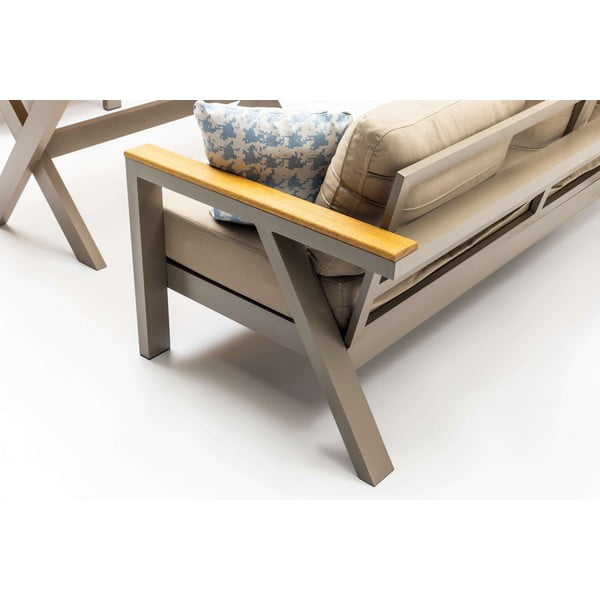 Beżowy zestaw mebli ogrodowych dla 7 osób Daisy – Floriane Garden-image-2