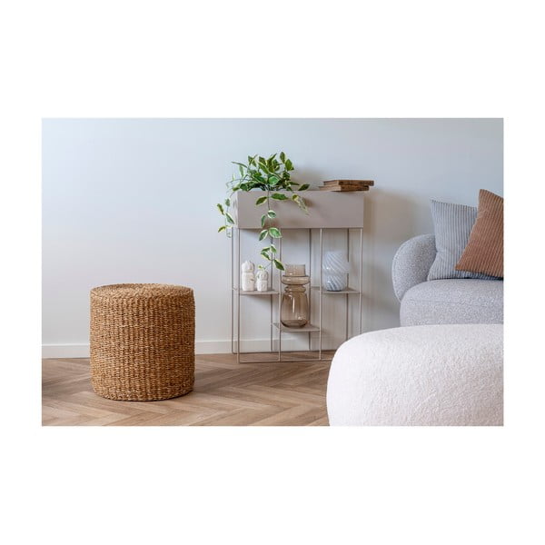 Pleciony puf w naturalnym kolorze Rivera – House Nordic-image-3