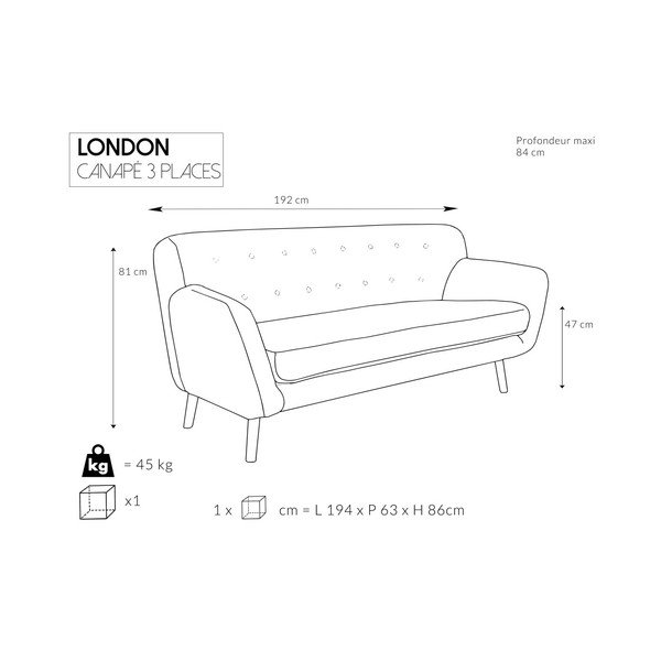 Zestaw granatowej sofy 3-osobowej i 2-osobowej Cosmopolitan design London-image-3