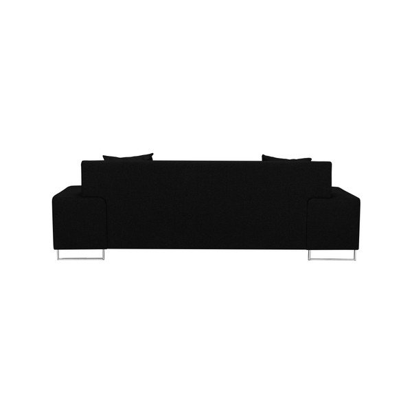 Czarna sofa z nóżkami w kolorze srebra Cosmopolitan Design Orlando, 220 cm-image-4