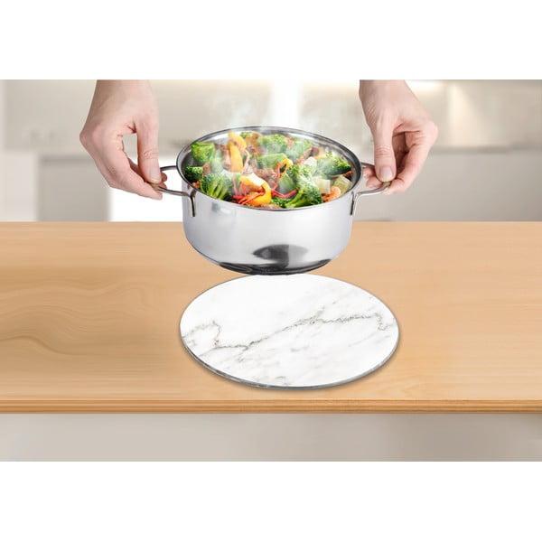 Szklana podkładka pod garnek Wenko Marble, ø 20 cm-image-3