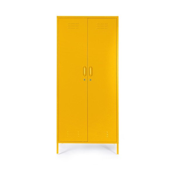 Żółta metalowa szafka z zamkiem 80x185x50 cm Cambridge – Yes Everyday