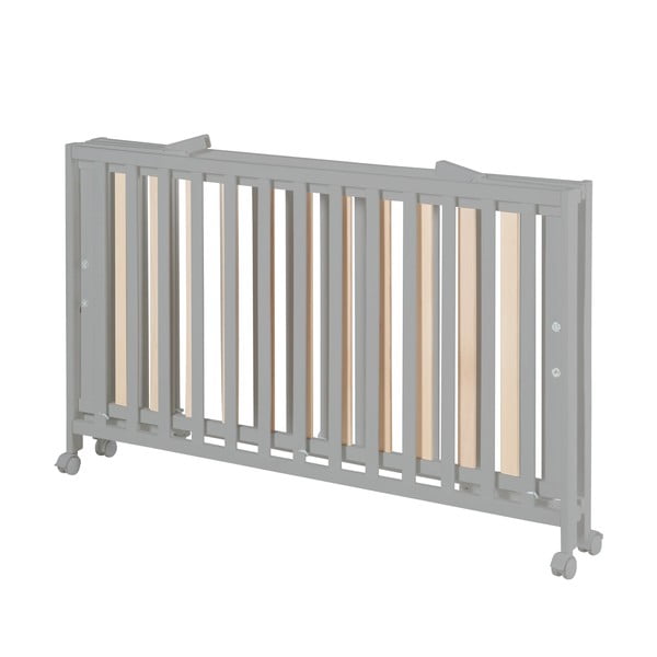 Szare łóżeczko na kółkach 60x120 cm Fold up – Roba-image-3