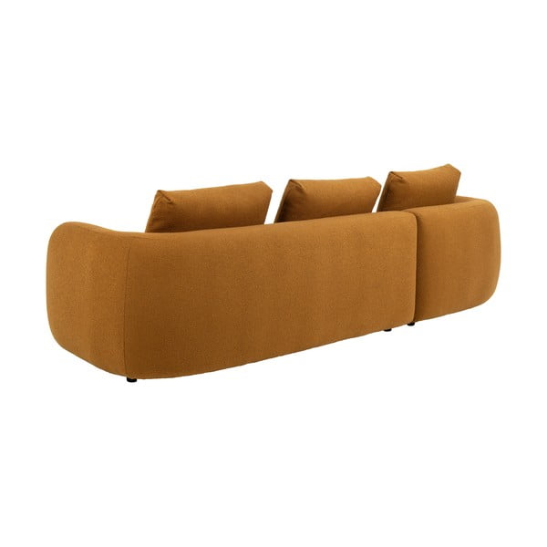 Musztardowy narożnik z materiału bouclé (prawostronny) Imola – Bonami Selection-image-3