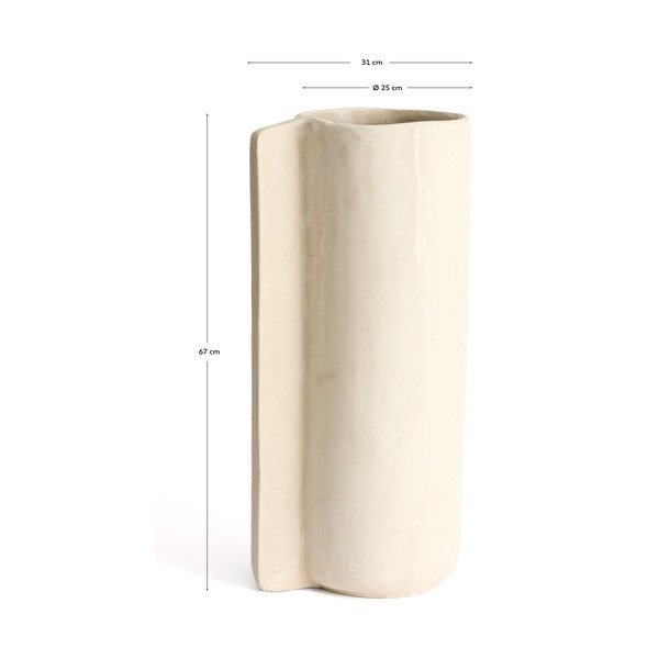 Kremowy wysoki wazon z papier mâché (wysokość 67 cm) Mireni – Kave Home-image-4
