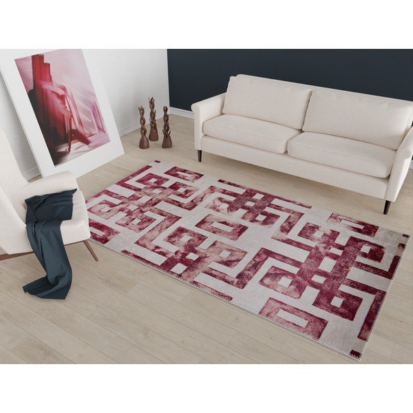 Czerwono-beżowy dywan 140x80 cm – Vitaus-image-1