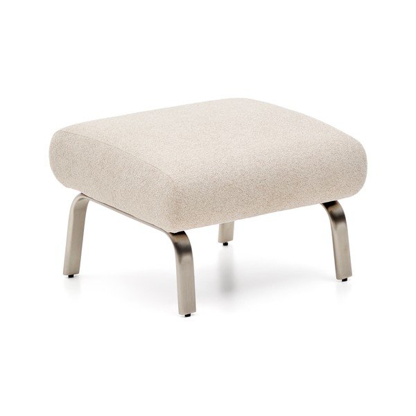 Beżowy podnóżek z tkaniny szenilowej Amsen – Kave Home