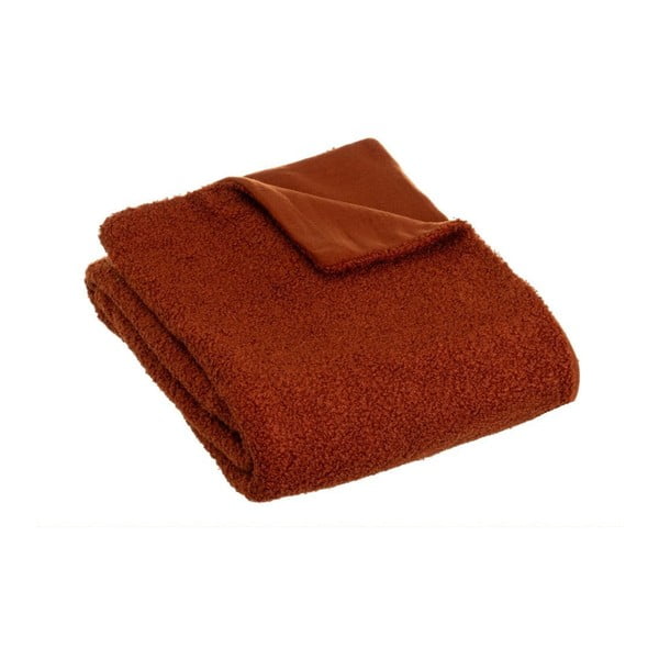 Ceglasty koc z materiału sherpa 130x160 cm Sherpa Bouclé – Casa Selección