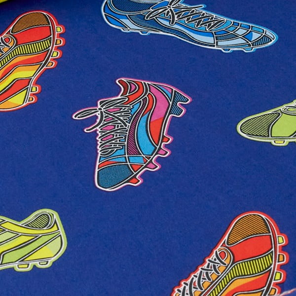 Niebieskie prześcieradło dziecięce jednoosobowe z gumką 90x190 cm Bright Football – Catherine Lansfield-image-2