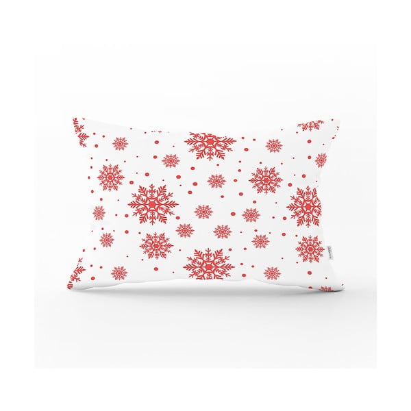 Świąteczna poszewka na poduszkę Minimalist Cushion Covers Red Snowflakes, 35x55 cm