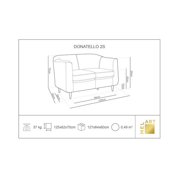 Grafitowa aksamitna sofa Kooko Home Glam, 125 cm-image-1