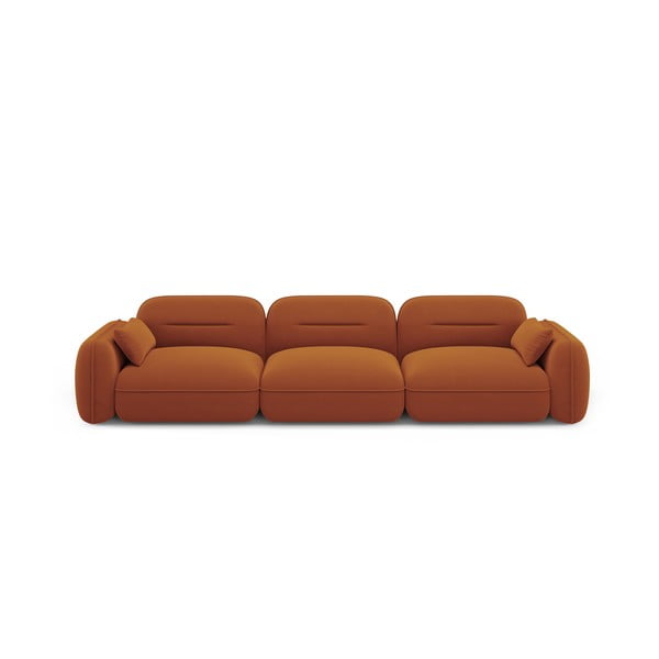 Pomarańczowa aksamitna sofa 320 cm Audrey – Interieurs 86
