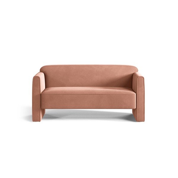 Różowa aksamitna sofa 140 cm Abby – Micadoni 