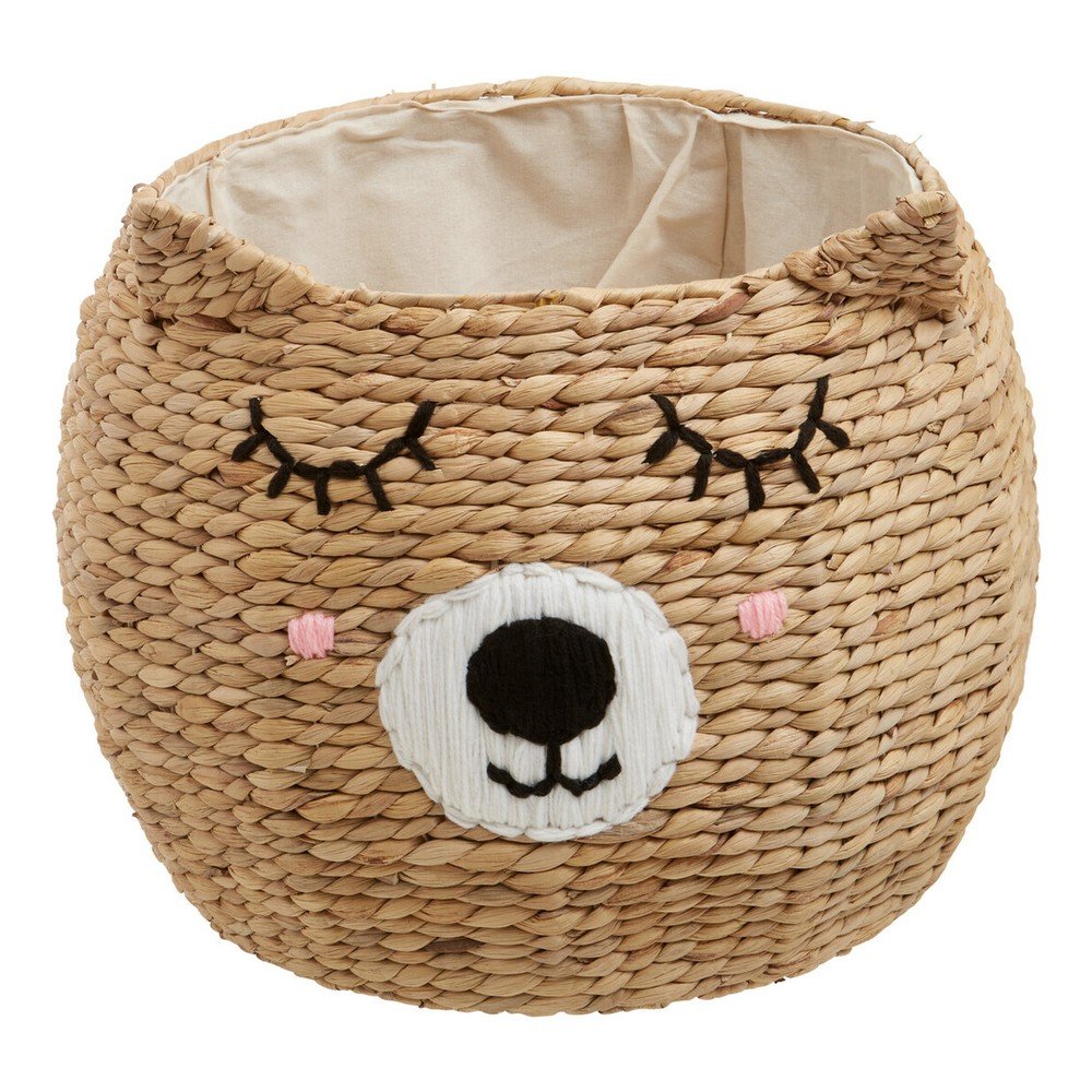 Dziecięcy kosz na zabawki z hiacyntu wodnego w naturalnym kolorze ø 49x40 cm Lidi Cat Face – Premier Housewares