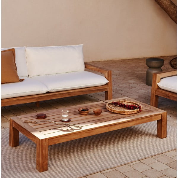 Stolik z litego drewna tekowego 76x153 cm Forcanera – Kave Home-image-1