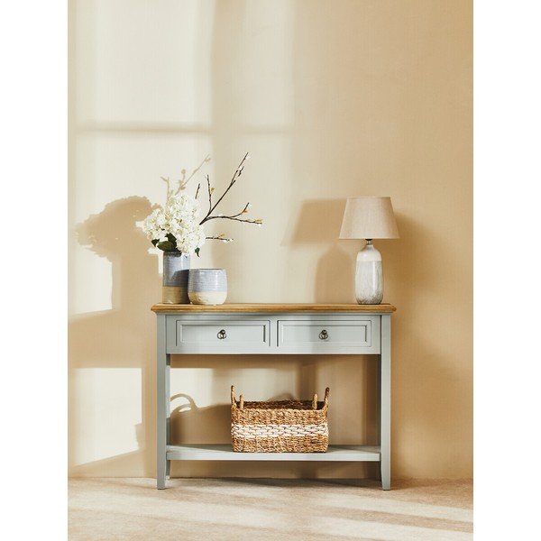 Szara konsola z litego drewna paulowni 34,5x99 cm Henley – Premier Housewares-image-1