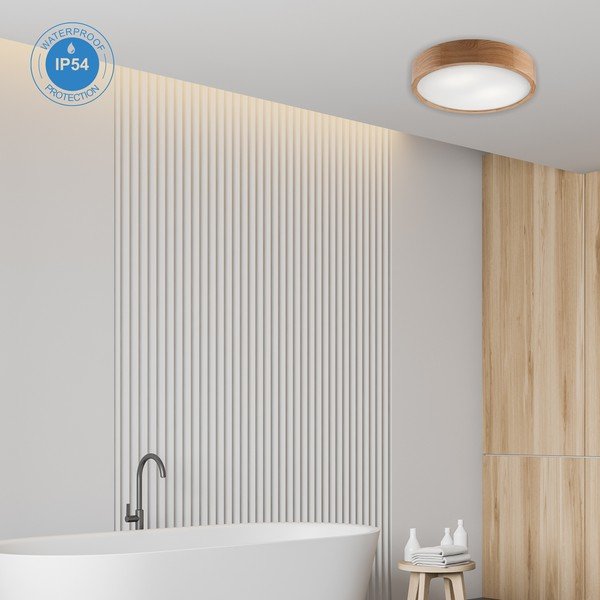 Lampa sufitowa w naturalnym kolorze ze szklanym kloszem Eveline – LAMKUR-image-2