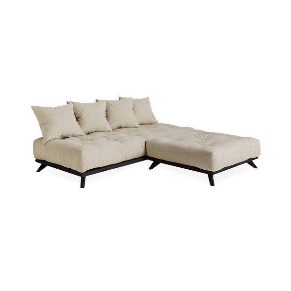 Sofa z lnianym obiciem Karup Design Senza Black/Linen-image-4