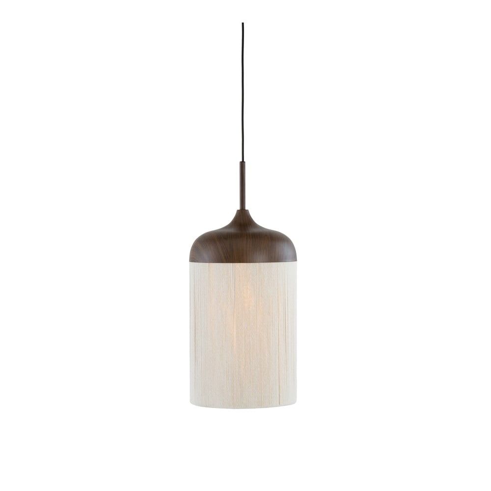 Ciemnobrązowa lampa wisząca z tekstylnym kloszem ø 22 cm Dania – Light & Living (zdjęcie 3)