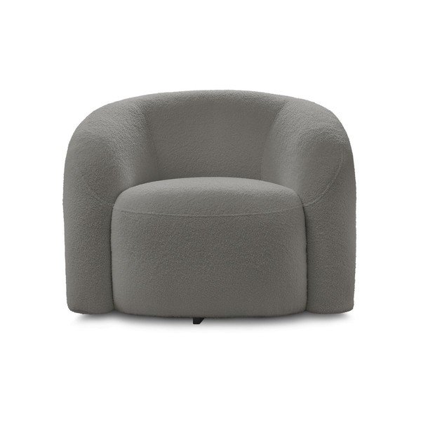 Szary obrotowy fotel z materiału bouclé Elina – Bobochic Paris-image-2