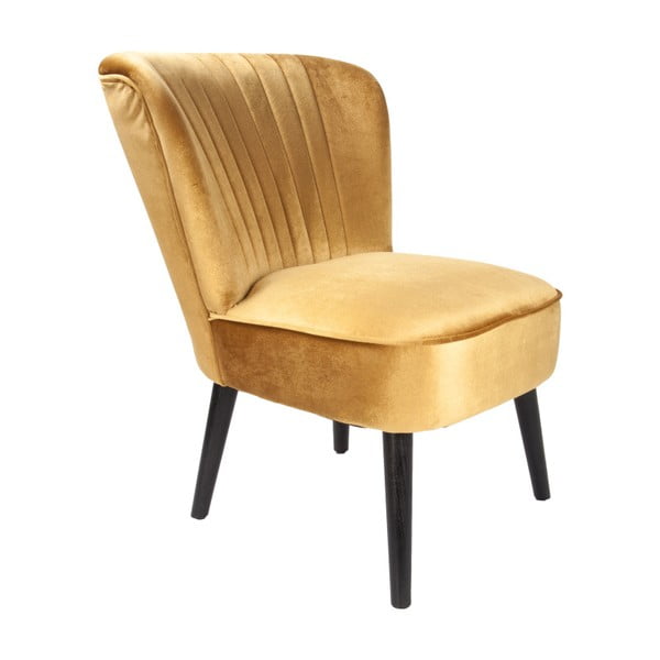 Żółte krzesło z aksamitnym obiciem Leitmotiv Luxury