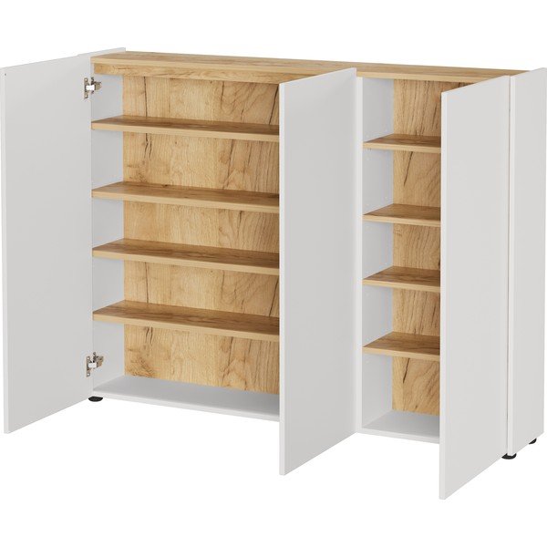 Kremowa szafka w dekorze dębu 138x105x25 cm Libbiano – Germania-image-2