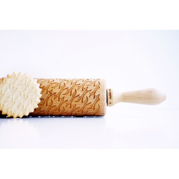 Drewniany grawerowany wałek do ciasta Valek Foxes-image-2