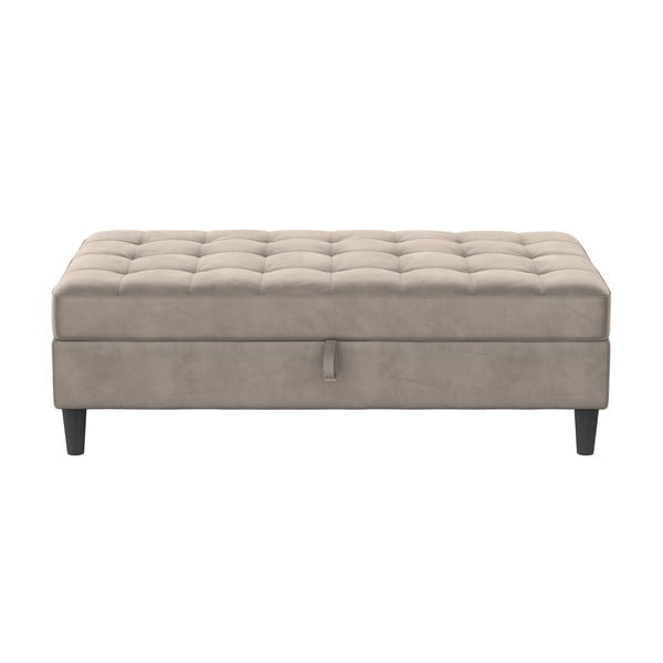 Szary aksamitny podnóżek Presley – Støraa